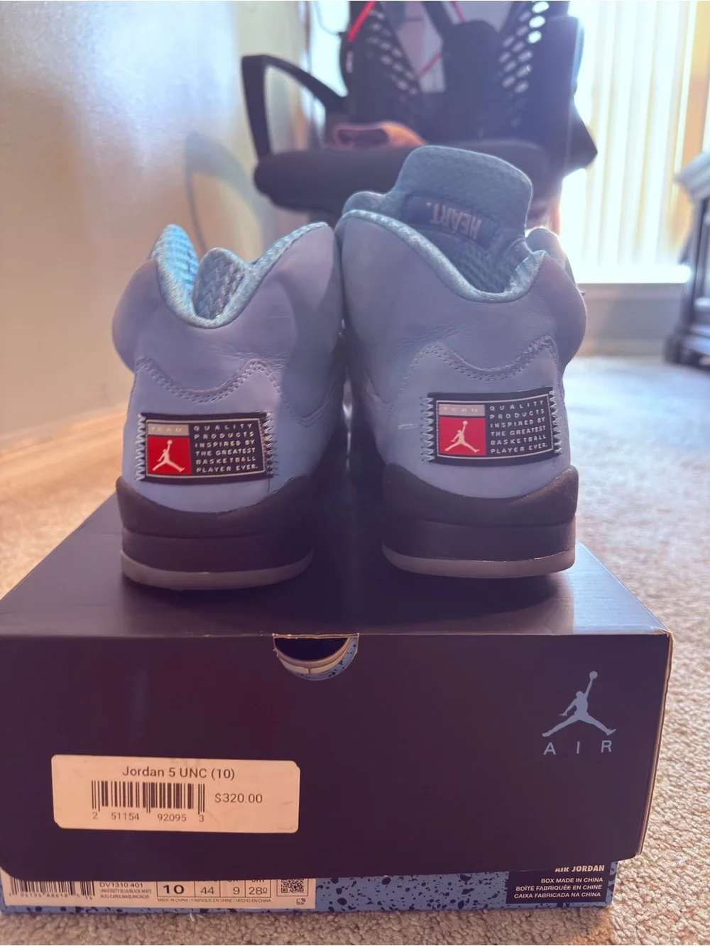 Jordan UNC Light Blue High-Top Sneakers